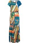 Vestido Swan Carmen Mira - Azul E Amarelo - Mob